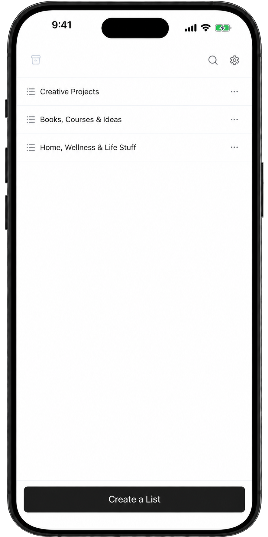 Bloom Tracker list overview
